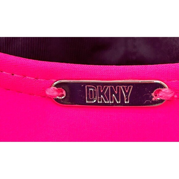 New DKNY One Piece Womens Sz 8 Hot Pink Swimsuit Beach Vacation Resort Rusching - Picture 8 of 10